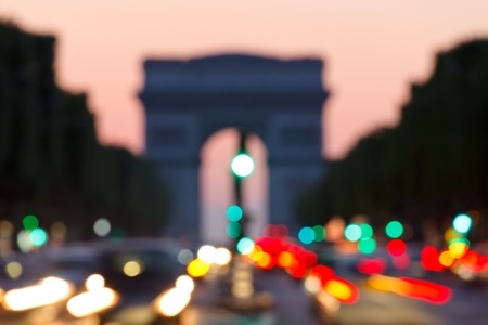 blured background: arc de triomphe, parisの写真素材