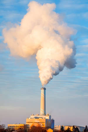 Smoking pipe of power plantの写真素材