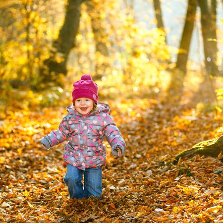Little girl in the parkの写真素材