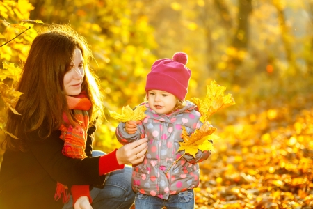 Mother and daughter in the parkの写真素材