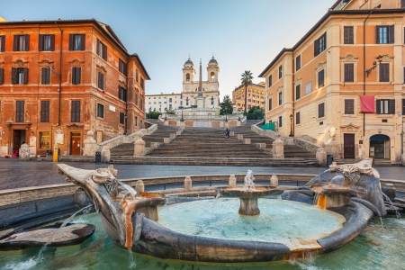 Spanish Steps at morning, Rome, Italyの写真素材