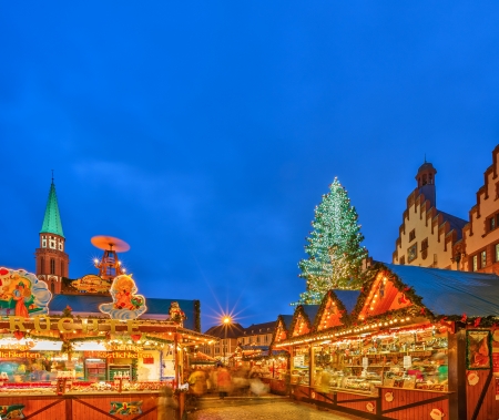 FRANKFURT -  DECEMBER 19 2012  Traditional christmas market in the historic center of Frankfurt, Germany on December 19, 2012   The very first Christmas market was held in Frankfurt in 1393 のeditorial素材