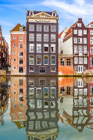 Traditional old buildings in Amsterdam, the Netherlandsの写真素材