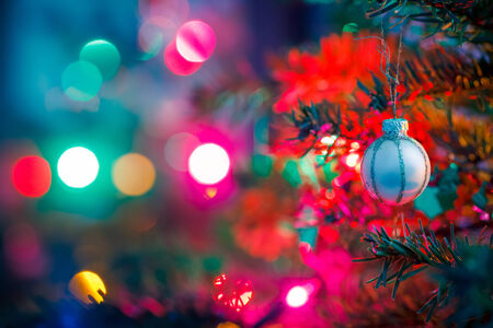 Decorated x-mas treeの写真素材