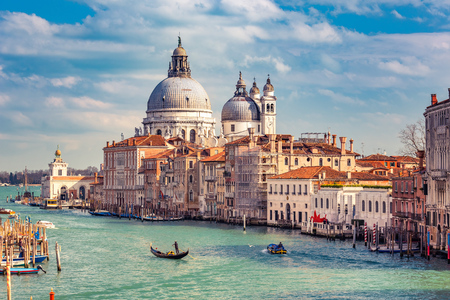 Grand Canal and Basilica Santa Maria della Salute in Veniceの写真素材