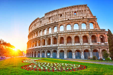 Colosseum at sunrise in Rome, Italyのeditorial素材