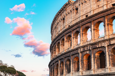 Colosseum at sunset in Rome, Italyのeditorial素材
