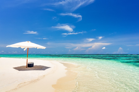 Beautiful ocean beach on Maldivesの写真素材