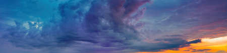 Natural background: dramatic sky at sunset