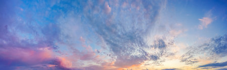Natural background: dramatic sky at sunsetの写真素材