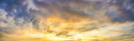 Natural background: dramatic sky at sunsetの写真素材