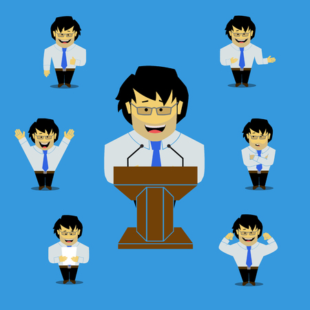Flat Simple Character Politician for use in designのイラスト素材
