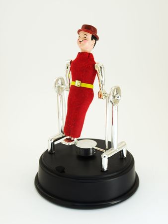 Toy like circus acrobat jumper on a clear background.の写真素材