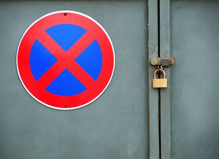 Conceptual photography of forbidden and lock zoneの写真素材