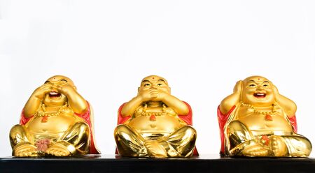 Buddha does not see, not hear, and do not speakの写真素材