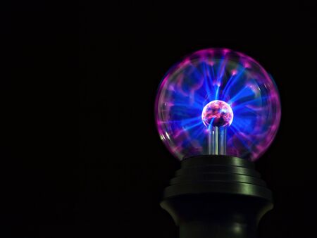 Colorful plasmatron  on a black background with  space to add text.の写真素材