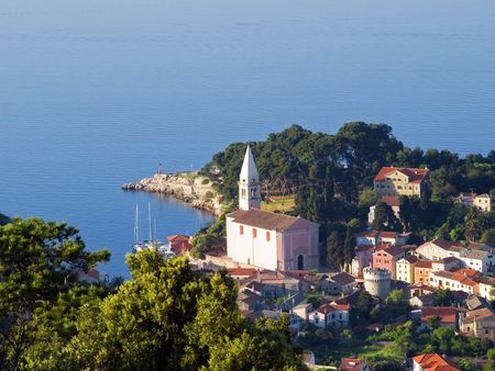 Small town on the island  Losinj.Northern Adriatic, Croatiaの写真素材