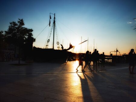 Evening scene common to every port in the Adriatic Seaの写真素材