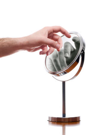 Conceptual image about contacts with "other side"...の写真素材