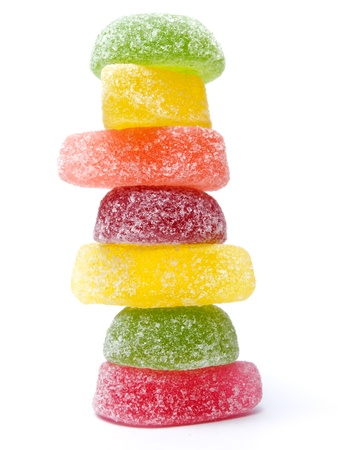 Stack made by jelly candies isolated on a white background.の写真素材