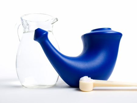 All necessary equipment for flushing the nasal cavities of the nose...の写真素材