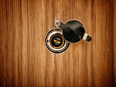Look through the peephole and the beast that watching from other side...