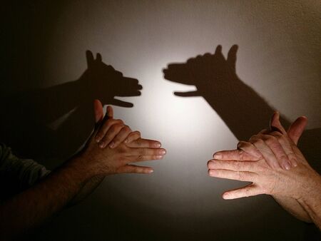 Conceptual image about an old sayings  Man is a wolf to man.の素材