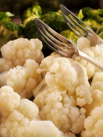 Closeup view of cooked cauliflower の写真素材