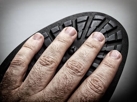 Conceptual image of terror or humiliation in the human world.の写真素材