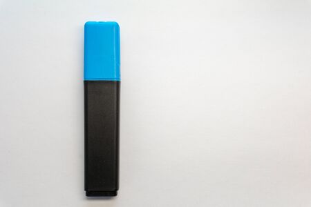 blue marker on a white background