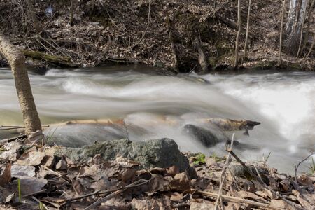Waterfall Rapid flow of the river Long exposure