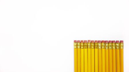 blunt pencils .with erasable rubber bandの写真素材