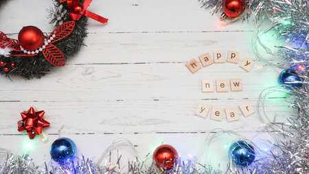 happy new year. merry christmas. background for the postcard. new year card.photo