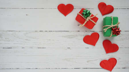 happy new year. merry Christmas. gifts heart on a beautiful background photoの写真素材