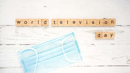 World Television Day.words from wooden cubes with letters photo