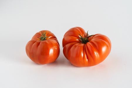 heirloom tomatoes on whiteの写真素材