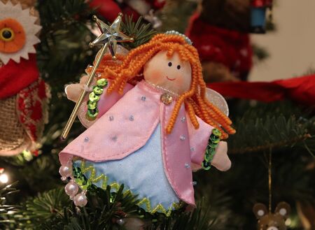 Pink FairyAngel Christmas Tree Decorationの写真素材