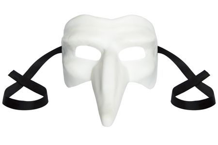 mystery venetian carnival mask isolated on whiteの写真素材