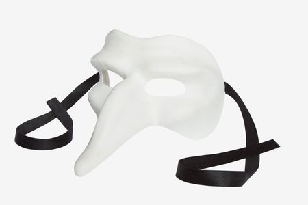 mystery venetian carnival mask isolated on whiteの写真素材