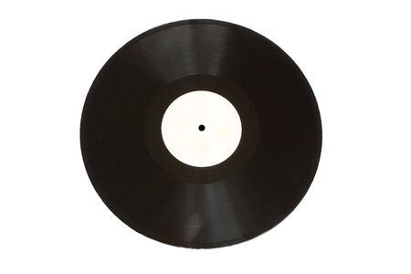 old fashioned vinil record isolated on whiteの写真素材