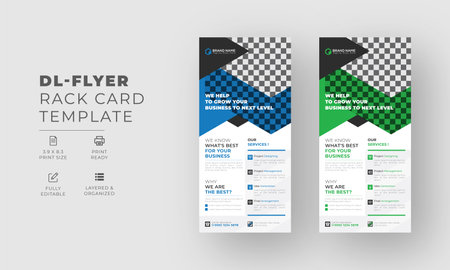 Modern creative corporate business dl flyer or rack card layout concept background flyer brochure cover template for grow up your business to the next levelのイラスト素材