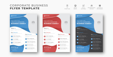 Modernistic corporate poster flyer pamphlet leaflet brochure book cover design layout in A4 template, vector creative organic and geometric bookletのイラスト素材