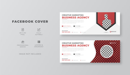 Corporate marketing agency social media cover ad web banner communication design templateのイラスト素材
