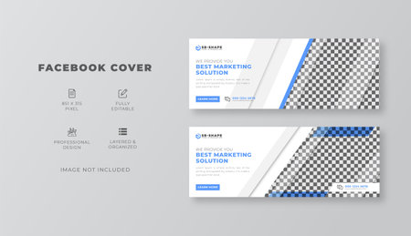 Corporate marketing agency social media cover ad web banner communication design templateのイラスト素材