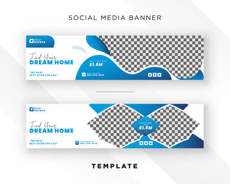 Dream home modern real estate display advertisement social media   web banner ad designのイラスト素材
