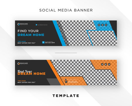 Dream home modern real estate display advertisement social media web banner ad designのイラスト素材