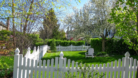 A Beautiful Resting Place Surrounded By Greenery In The Springの写真素材