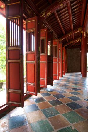 Doors in Forbidden Purple City in Hue, Vietnamのeditorial素材