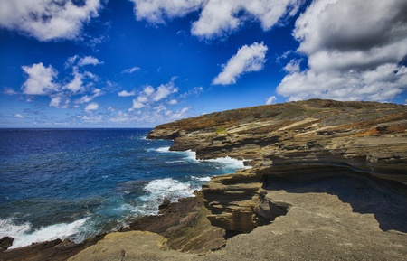 Hawaiian Coastline of Oahu, Hawaiiの写真素材