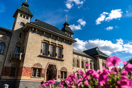 Facade of the building of the Local History Museum of Poltava at the summerのeditorial素材